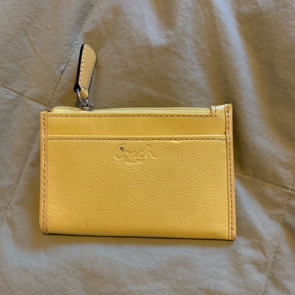 Yellow COACH coin wallet